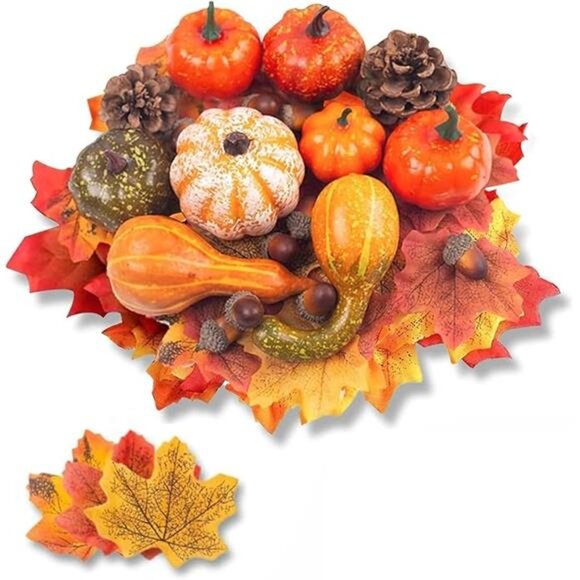50 PCS Thanksgiving Artificial Pumpkins and Gourds Set Fall Decorations for Home - Picture 7 of 7